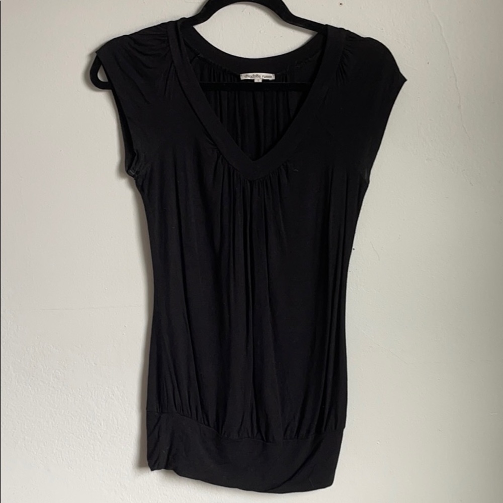 Charlotte Russe Black Short Sleeve Blouse